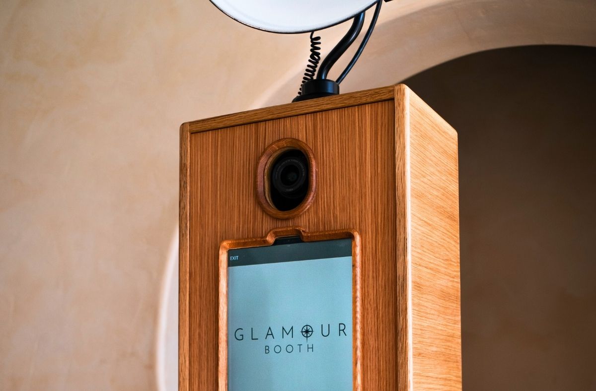 Handcrafted Glamour Booth with camera, screen, and lighting system