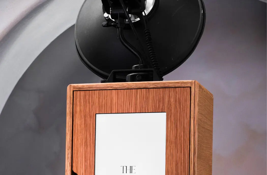 Handcrafted Glamour Booth made of oak wood display for events